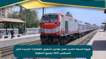 هيئة السكة الحديد تعلن مواعيد تشغيل القطارات الجديدة خلال أغسطس 2025 لجميع الخطوط